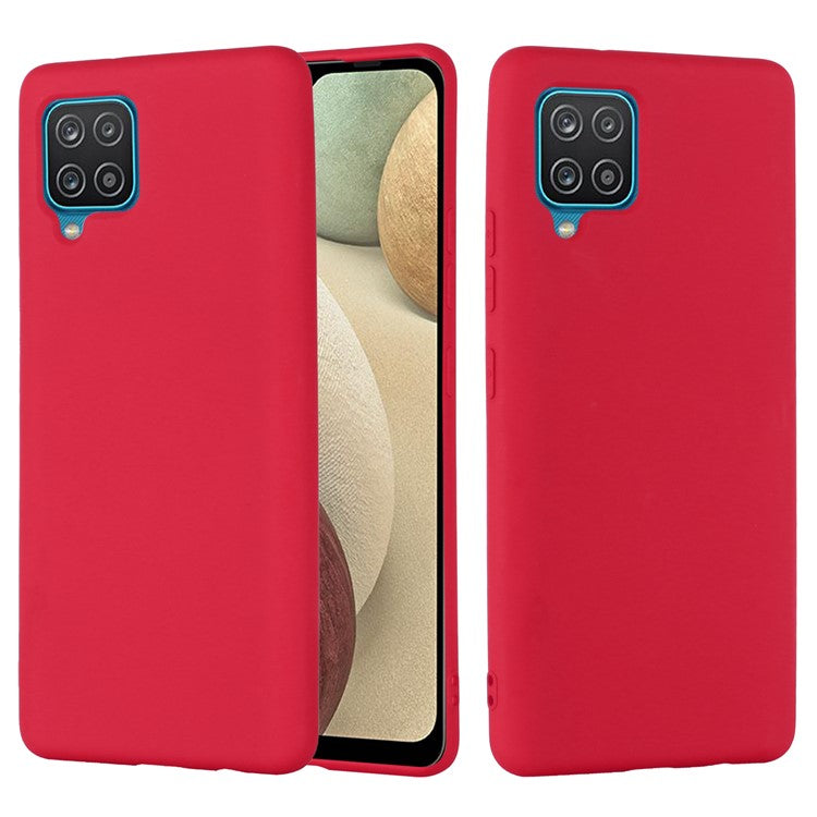 Liquid Silicone Silky-Soft Touch Full Body Protection Shockproof Case Cover with Strap for Samsung Galaxy M32 (Global Version) - Red