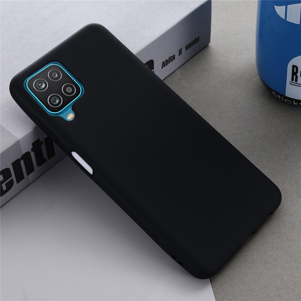 Liquid Silicone Silky-Soft Touch Full Body Protection Shockproof Case Cover with Strap for Samsung Galaxy M32 (Global Version) - Black