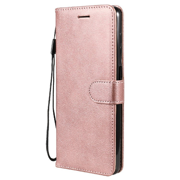 KT Leather Series-2 Full Protective Anti-drop Leather Cover Case Wallet for Samsung Galaxy A12 - Rose Gold