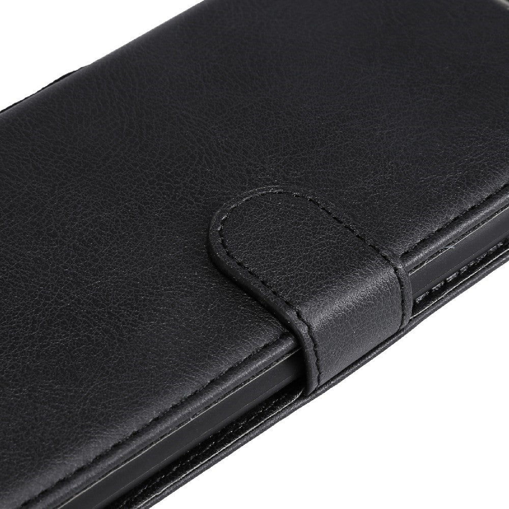 For Samsung Galaxy A32 5G / M32 5G Case Solid Color Leather Mobile Cover Wallet Stand with Strap - Black