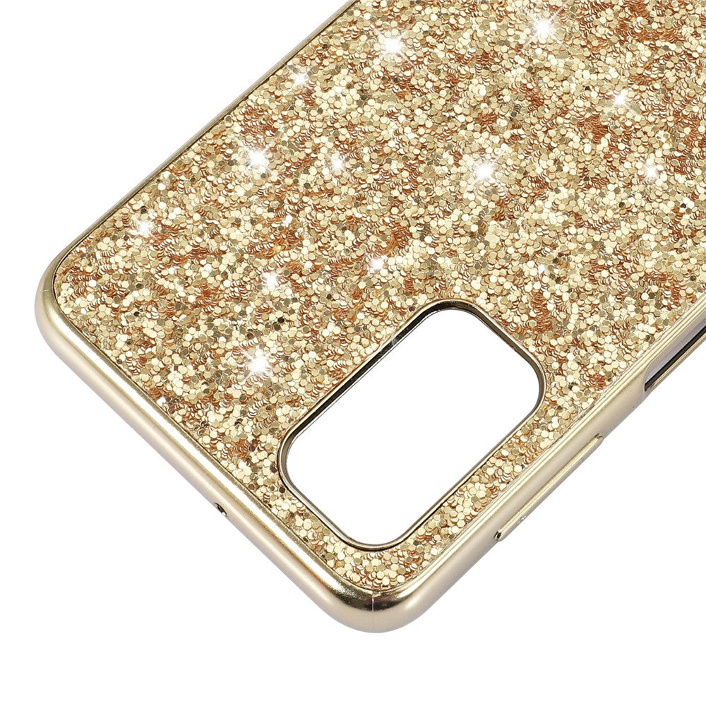 Shiny Sequins Design Plated TPU Frame + PC Drop-Resistant Hybrid Shell Case for Samsung Galaxy A32 5G/M32 5G - Blue