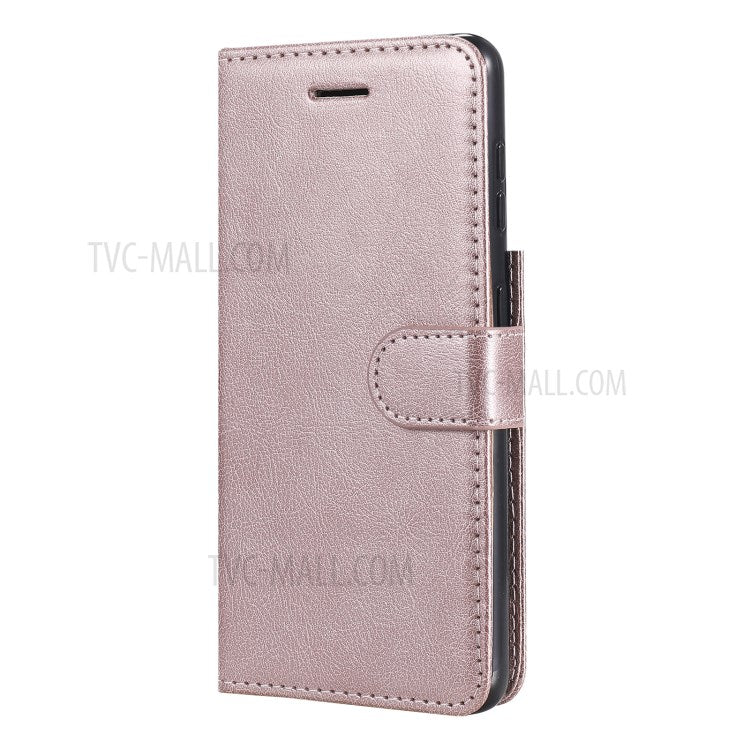 KT Leather Series-2 Wallet Stand Design Anti-Scratch TPU+PU Leather Phone Casing with Handy Strap for Samsung Galaxy S21 5G/4G - Rose Gold