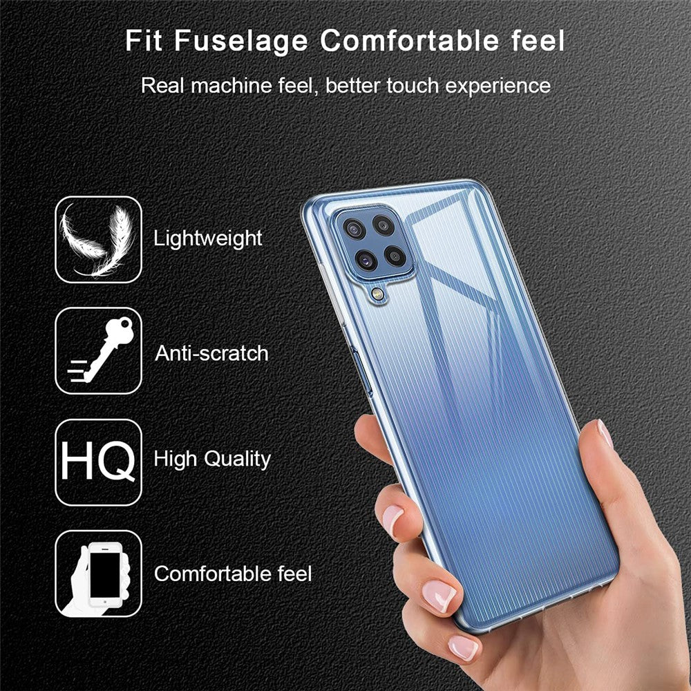 Soft TPU Bumper Shockproof Cases with Tempered Glass Screen Protector for Samsung Galaxy M32 (Global Version)