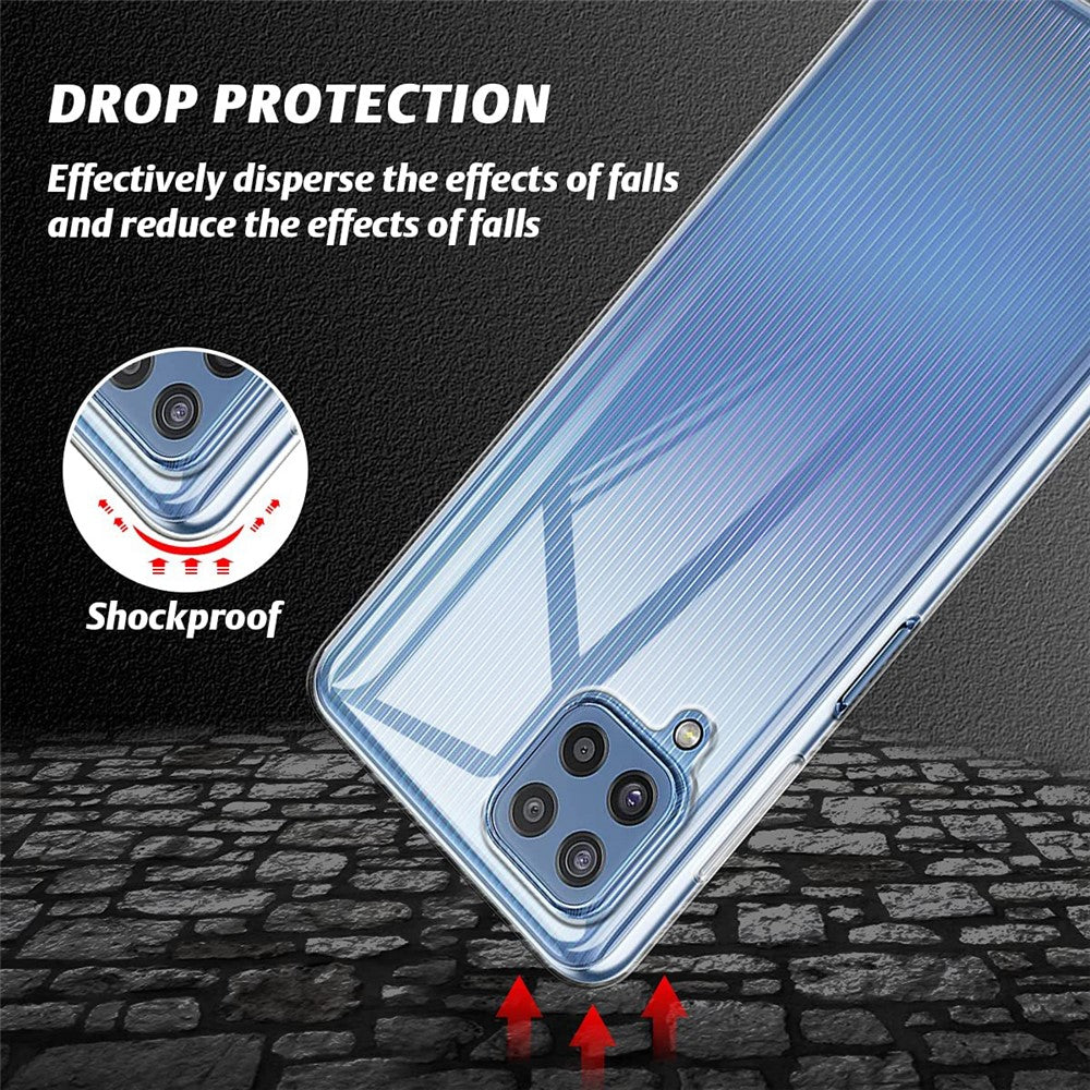 Soft TPU Bumper Shockproof Cases with Tempered Glass Screen Protector for Samsung Galaxy M32 (Global Version)
