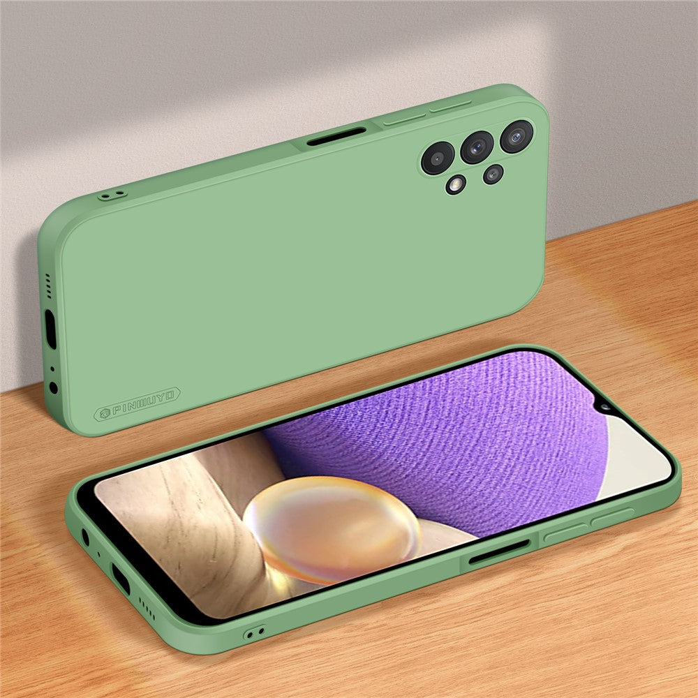 PINWUYO Precise Cut-Out Scratch-Resistant Soft Silicone Cell Phone Cover Case for Samsung Galaxy A32 5G / M32 5G - Green