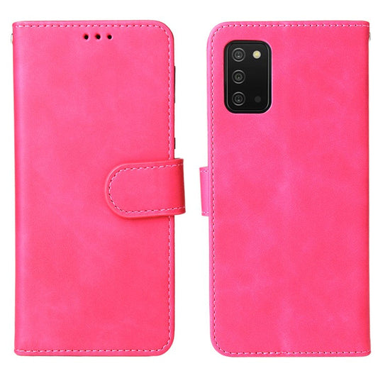 Skin-Touch PU Leather Flip Folio Cover with Stand for Samsung Galaxy A03s (166.5 X 75.98 X 9.14mm) - Rose