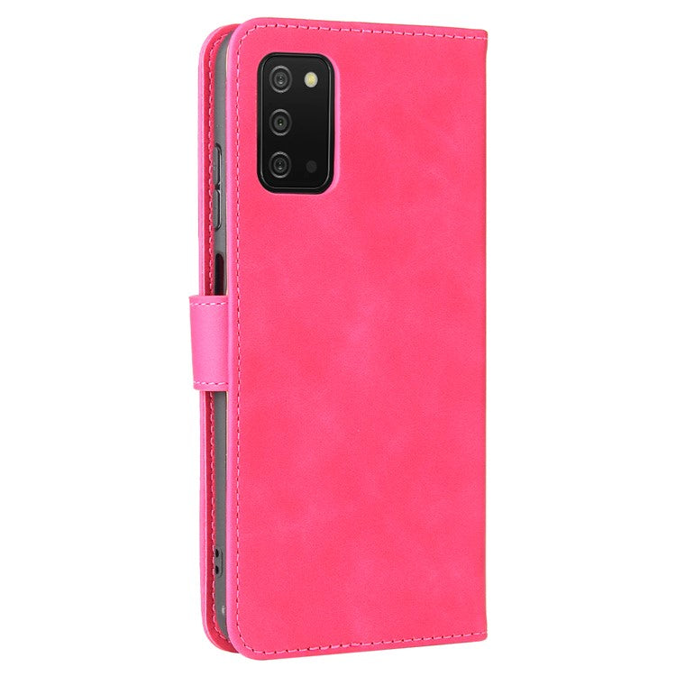 Skin-Touch PU Leather Flip Folio Cover with Stand for Samsung Galaxy A03s (166.5 X 75.98 X 9.14mm) - Rose