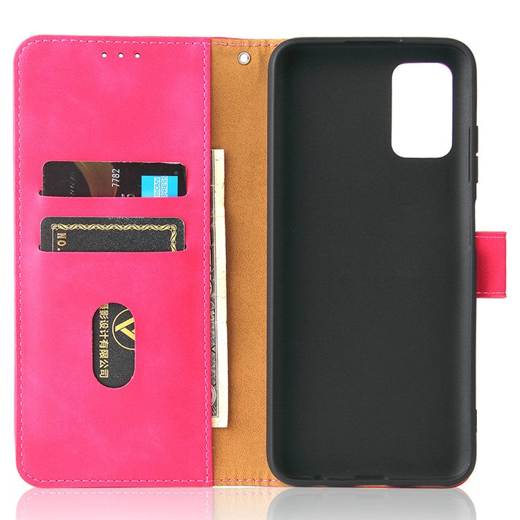 Skin-Touch PU Leather Flip Folio Cover with Stand for Samsung Galaxy A03s (166.5 X 75.98 X 9.14mm) - Rose