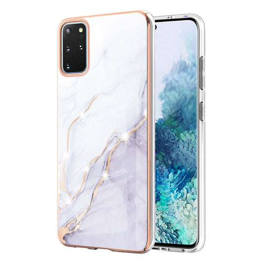 IMD IML Electroplating Marble Pattern Scratch-resistant Back Case Protective Cover for Samsung Galaxy S20 Plus 4G/5G - White 006