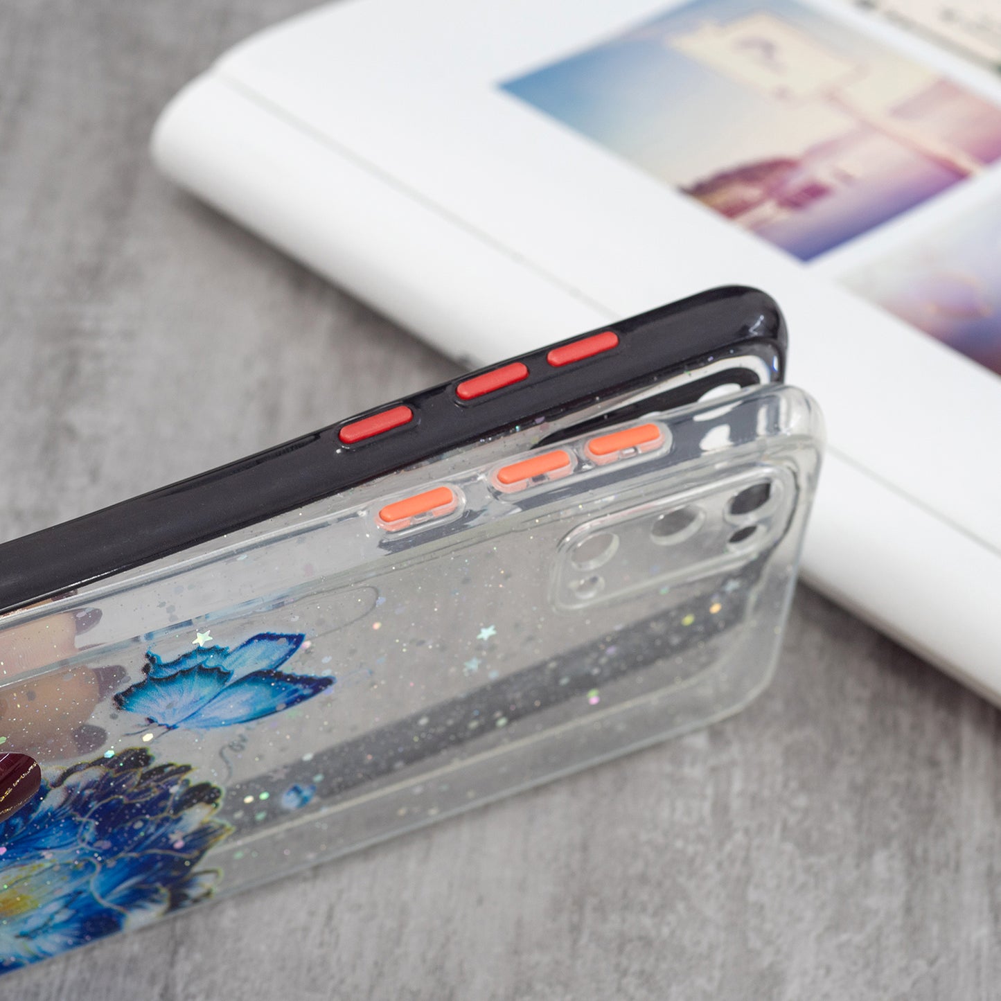 Anti-drop Pattern Printing PC + TPU Hybrid Case Clear Back Protective Cover for Samsung Galaxy S20 4G/S20 5G - Butterfly