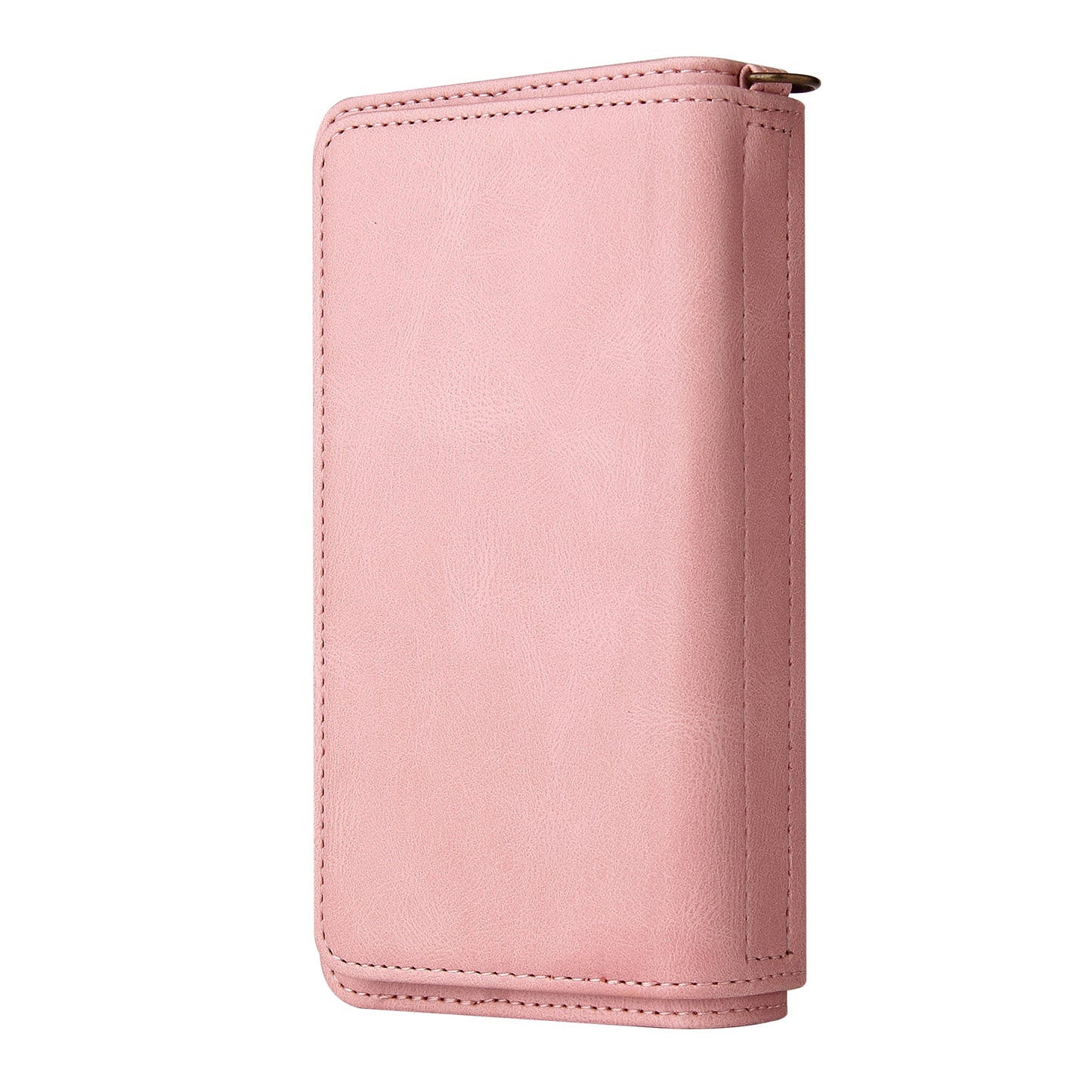 KT Multi-functional Series-2 PU Leather Flip Phone Case for Samsung Galaxy S20 Plus 4G/5G, Skin-touch Feel Drop Protection Cover with Zipper Pocket and Multiple Card Slots - Pink