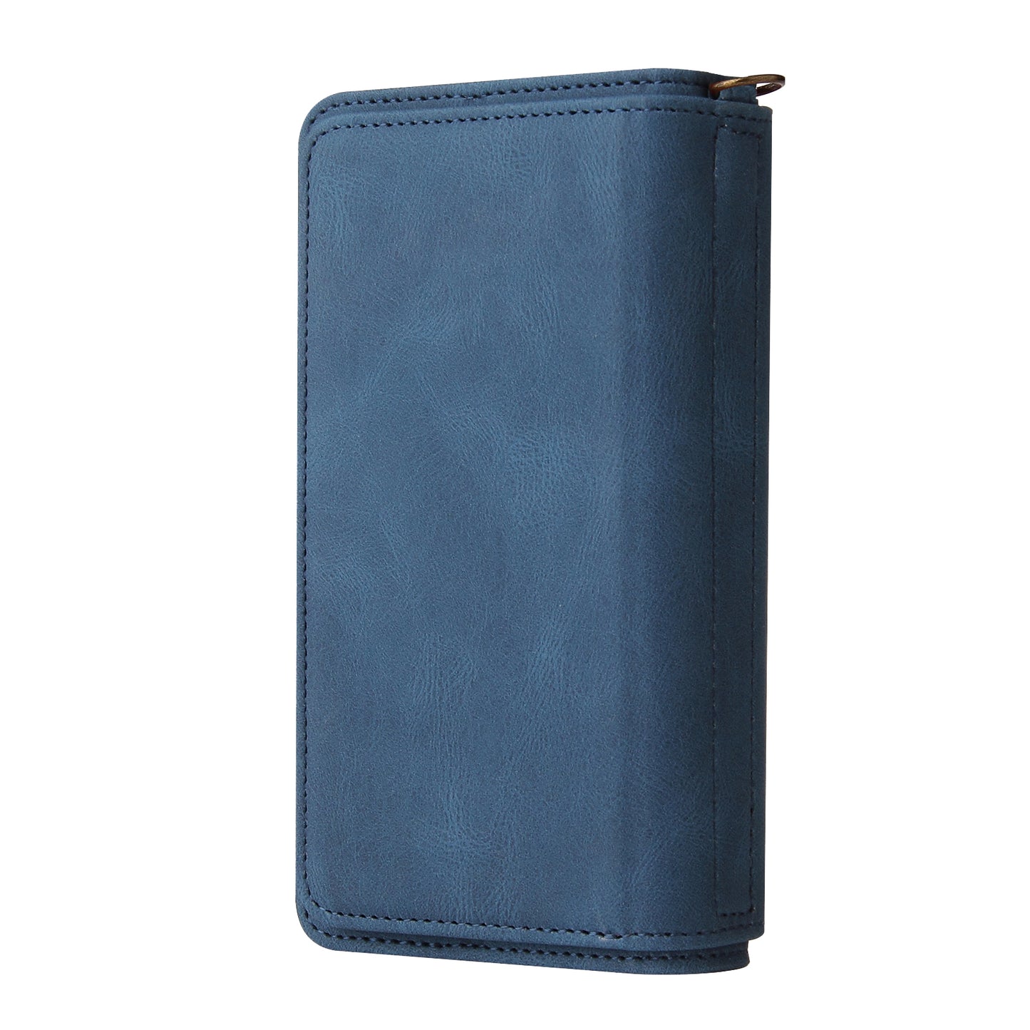 KT Multi-functional Series-2 PU Leather Flip Phone Case for Samsung Galaxy S20 Plus 4G/5G, Skin-touch Feel Drop Protection Cover with Zipper Pocket and Multiple Card Slots - Blue