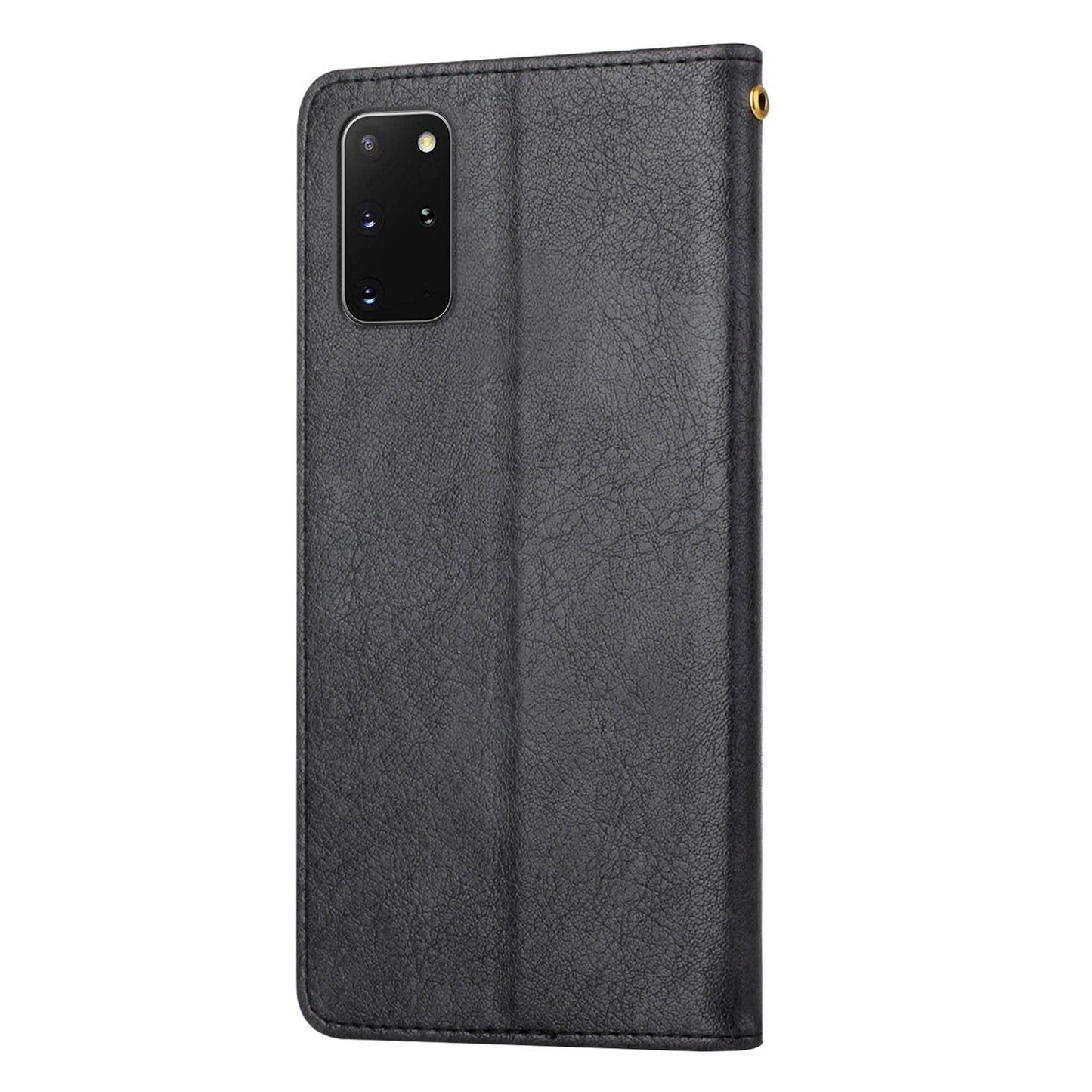 Girl Pattern Imprinted Wallet Stand Leather Case Shell with Strap for Samsung Galaxy S20 Plus 4G/5G - Black