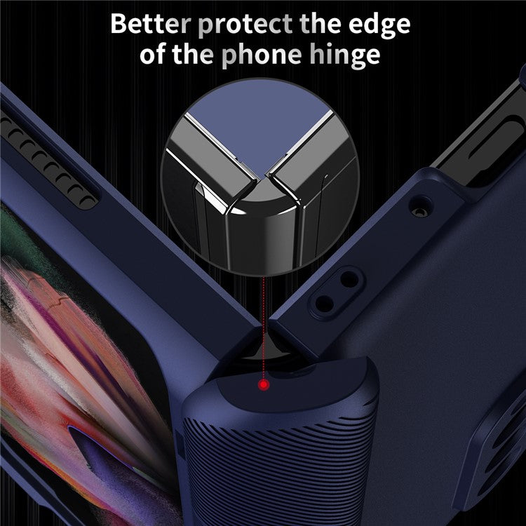 Anti-Drop Shock-Absorbed Phone Protective Cover Case for Samsung Galaxy Z Fold3 5G - Black