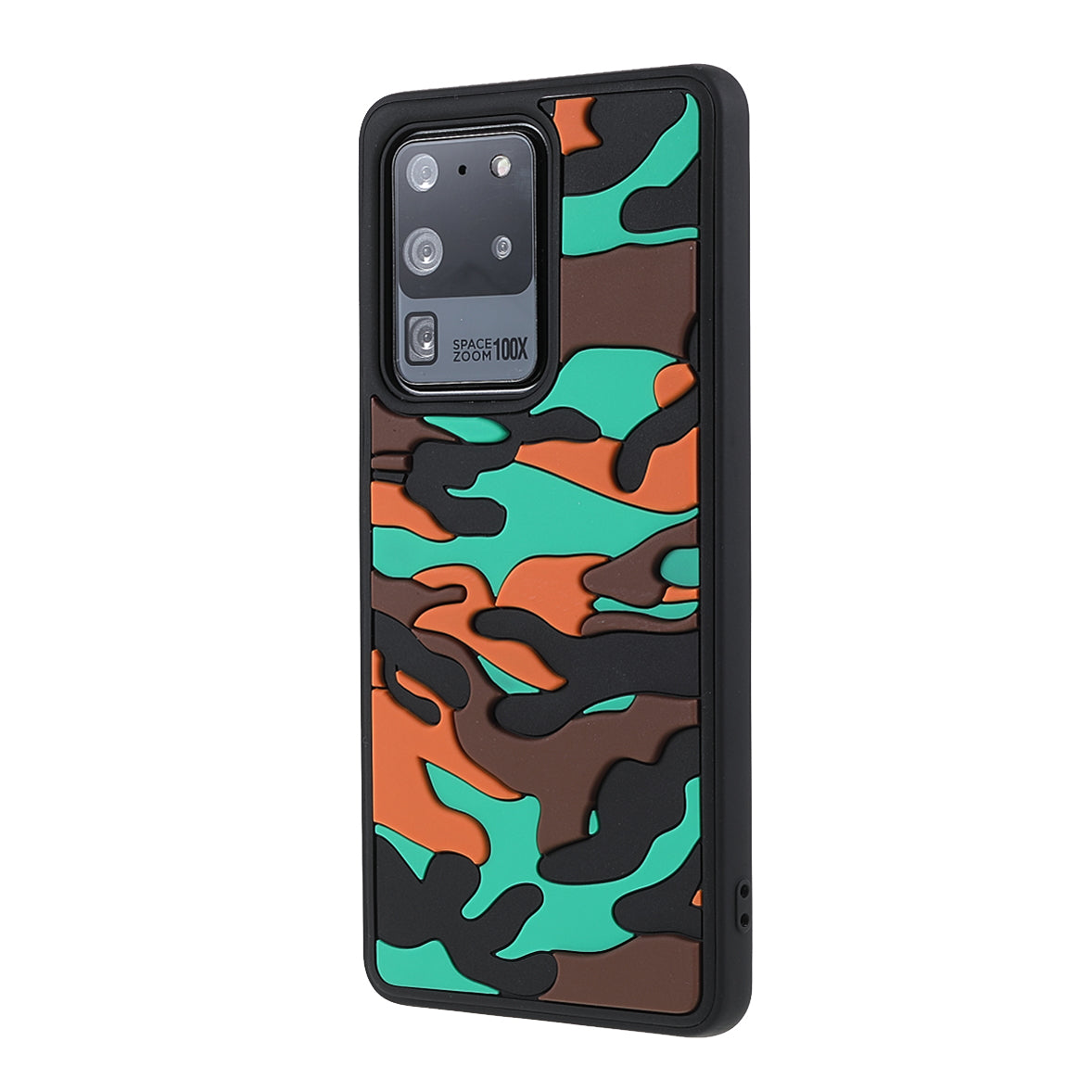 For Samsung Galaxy S20 Ultra Soft Phone Shell Stylish Rugged Camouflage Pattern Anti-fall TPU Phone Cover Case - Orange