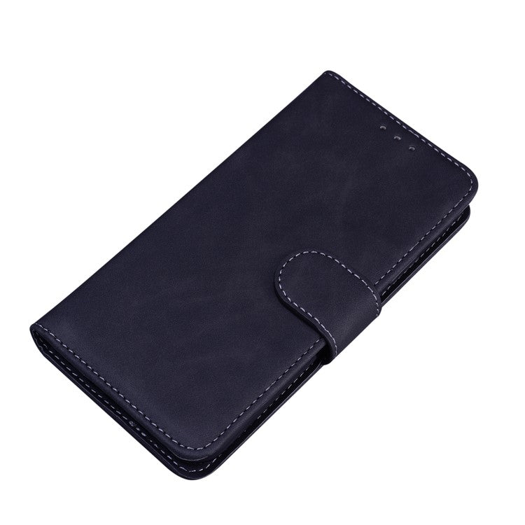 TPU + PU Leather Scratch Resistant Protective Phone Case Cover with Stand and Wallet for Samsung Galaxy M32 (Global Version) - Black