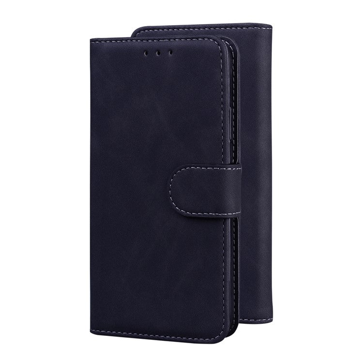 TPU + PU Leather Scratch Resistant Protective Phone Case Cover with Stand and Wallet for Samsung Galaxy M32 (Global Version) - Black