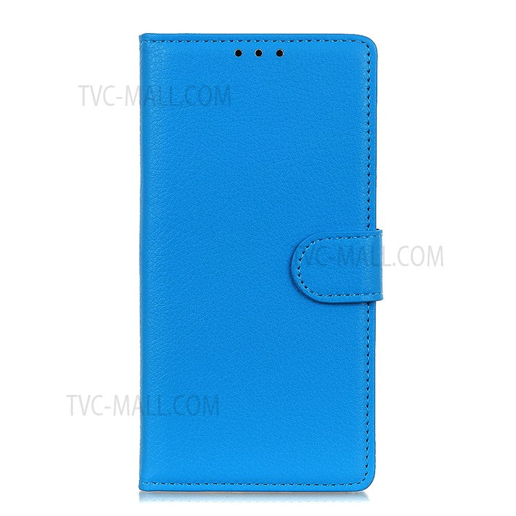 Classic Litchi Texture PU Leather Wallet Stand Full Protection Phone Cover Case for Samsung Galaxy A13 5G / A04s 4G (164.7 x 76.7 x 9.1 mm) - Blue