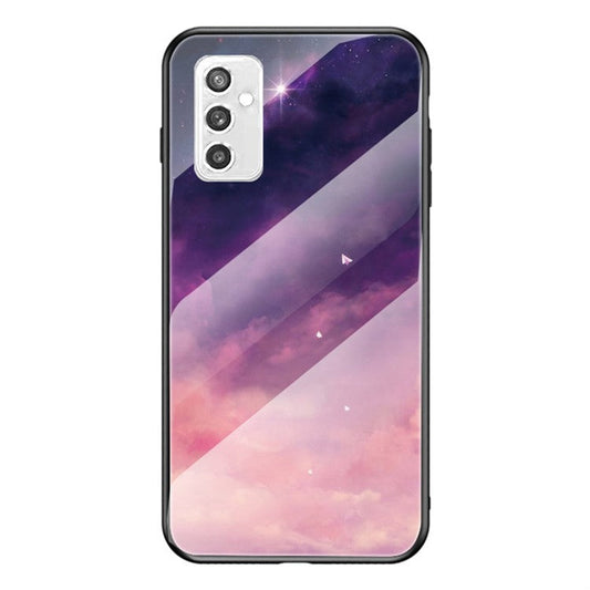 Starry Sky Series Soft TPU Bumper Frame Shockproof Tempered Glass Back Cover for Samsung Galaxy M52 5G - Dream Starry Sky