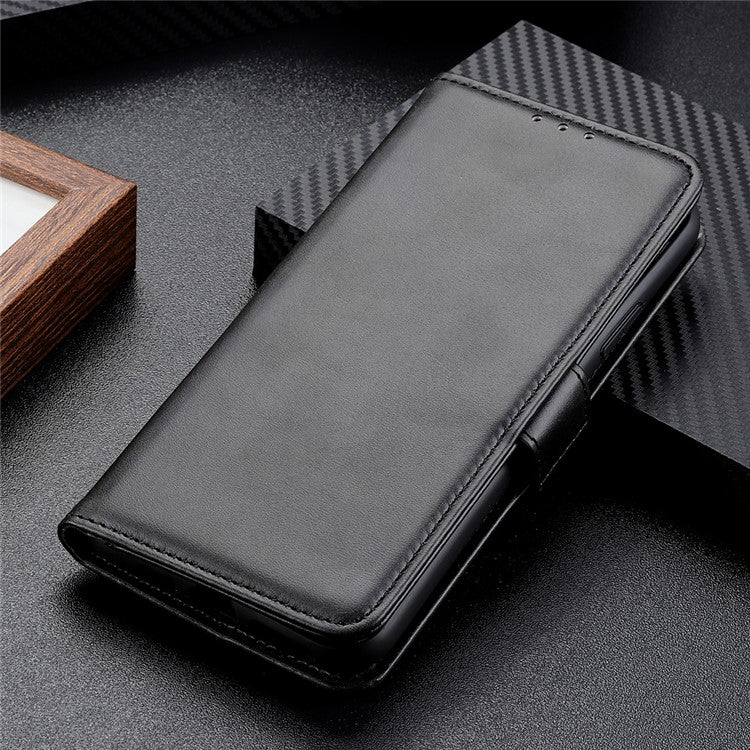 Shockproof Flip Cover Magnetic Closure Leather Wallet Stand Case for Samsung Galaxy M52 5G - Black