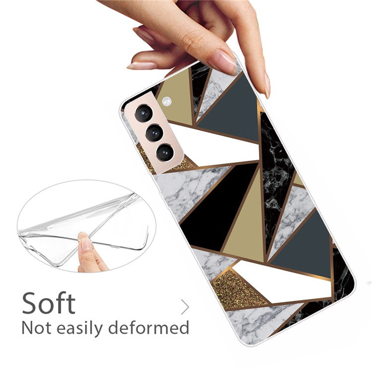 Marble Series Style A Flexible TPU Marble Pattern Printing Drop-proof Phone Shell Cover for Samsung Galaxy S22 5G - Style O