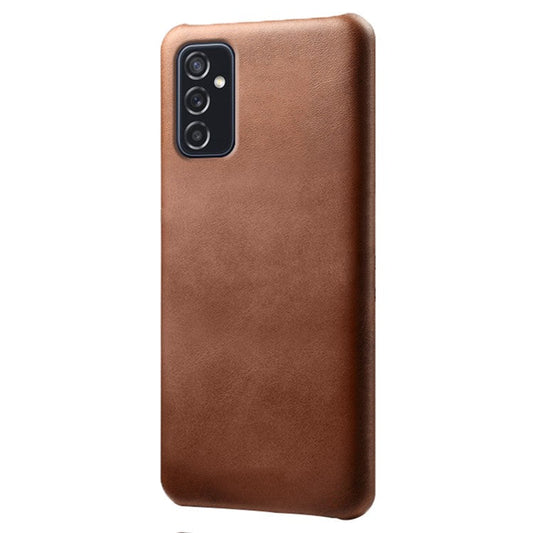 KSQ Durable Plastic+PU Leather Phone Case Phone Cover for Samsung Galaxy M52 5G - Brown