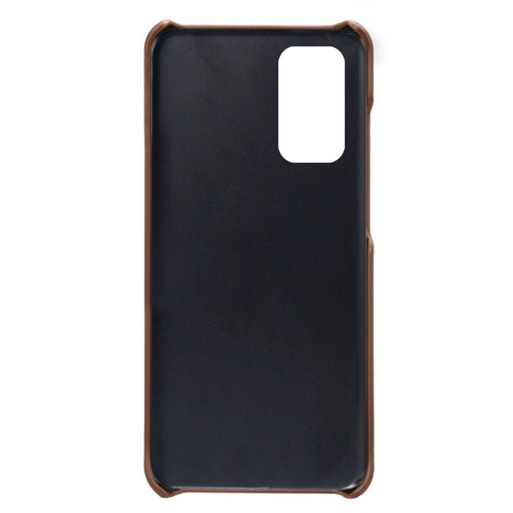 KSQ Durable Plastic+PU Leather Phone Case Phone Cover for Samsung Galaxy M52 5G - Brown