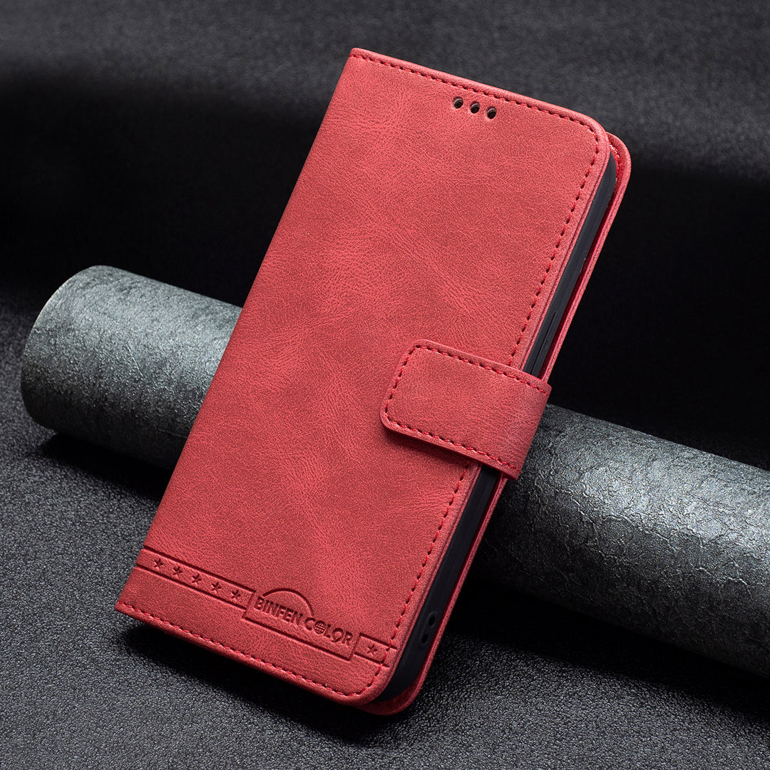 BINFEN COLOR BF09 RFID Blocking Anti-swiping Full Protection Leather Phone Wallet Case Stand Cover for Samsung Galaxy S20 4G/S20 5G - Red