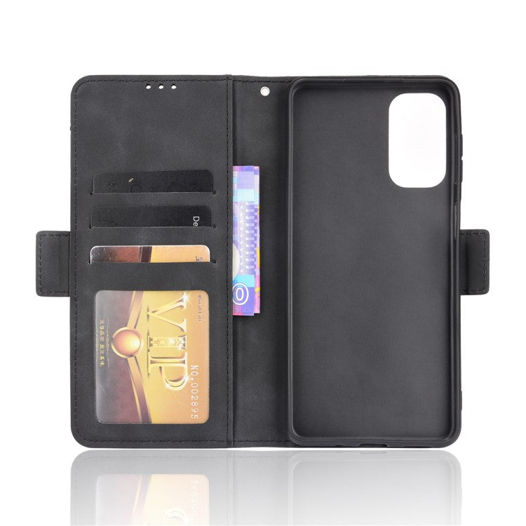 Ultra-thin Phone Case Multiple Card Slot Design TPU+PU Leather Wallet Cover Protector for Samsung Galaxy M52 5G - Black