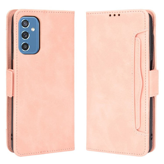 Ultra-thin Phone Case Multiple Card Slot Design TPU+PU Leather Wallet Cover Protector for Samsung Galaxy M52 5G - Pink