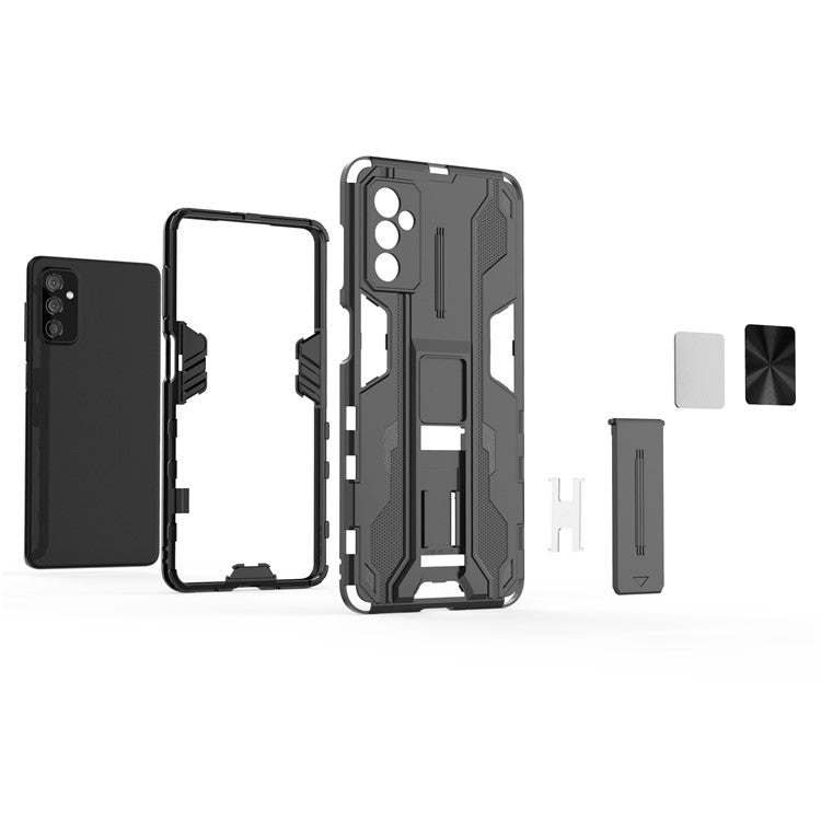 Hard PC + Soft TPU Hybrid Case Mobile Phone Cover with Kickstand for Samsung Galaxy M52 5G - Green