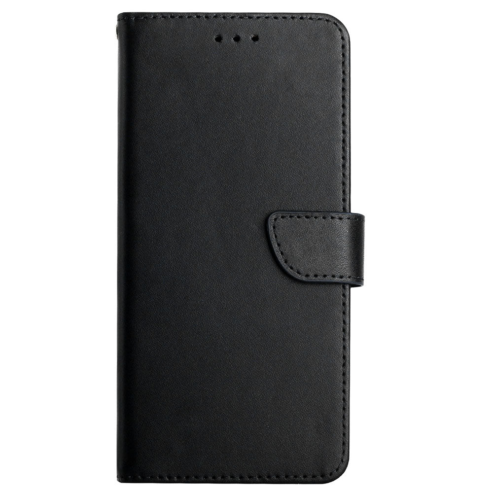 Magnetic Closure Nappa Texture Case Wallet Genuine Leather Phone Cover Shell with Stand for Samsung Galaxy S20 4G/S20 5G - Black