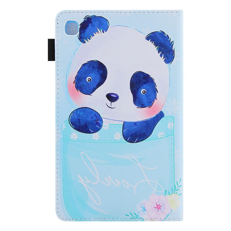 Pattern Printing Card Slots PU Leather Tablet Case for Samsung Galaxy Tab A8 10.5 (2021) SM-X200 X205 / A8 10.5 (2022) - Cup and Panda