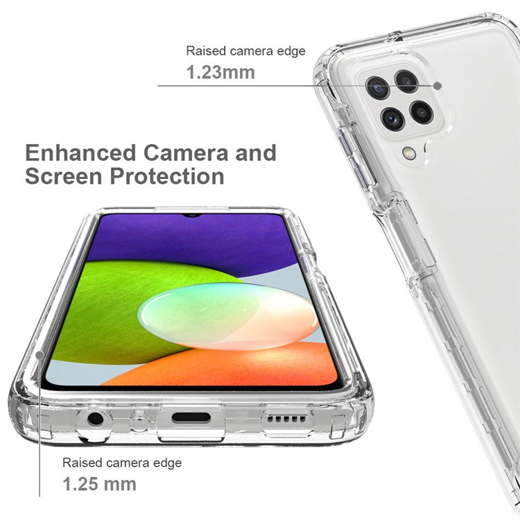 Gradient Color Design Drop-proof Transparent TPU + PC Detachable Phone Shell Case for Samsung Galaxy A22 4G (EU Version) - Purple