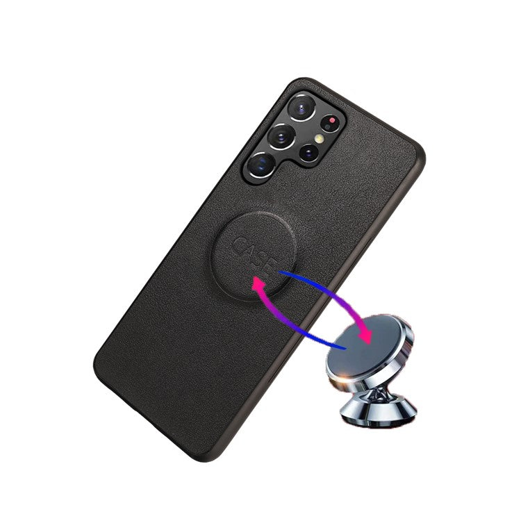 Ultra-thin Detachable Drop-proof Leather Wallet Phone Protective Case Cover for Samsung Galaxy S22 Ultra 5G - Black