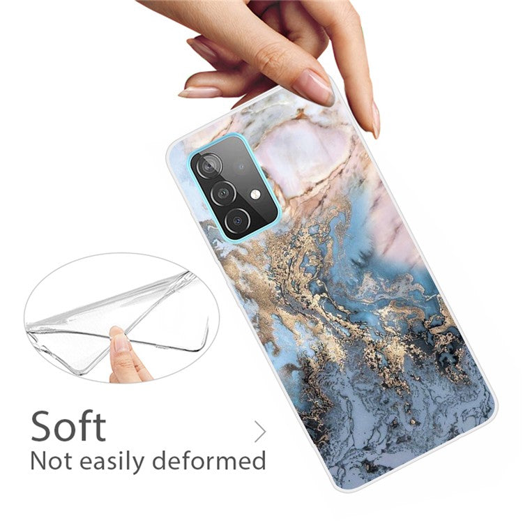 Soft TPU Design IMD Marble Pattern Protective Phone Case for Samsung Galaxy A53 5G - Style T
