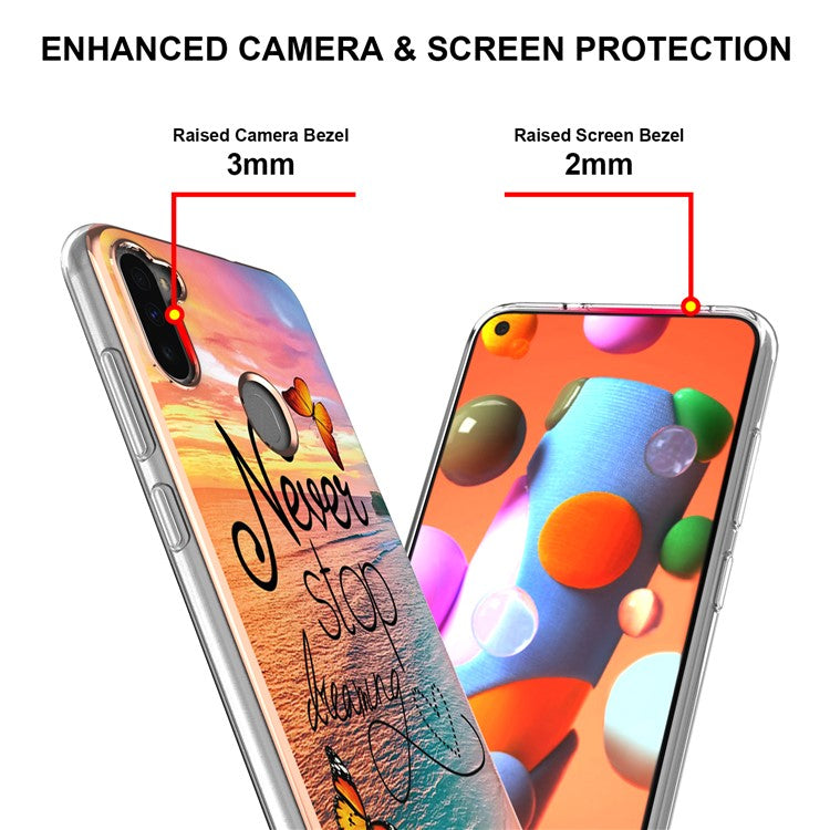 Drop-proof Slim Marble Design IML IMD Electroplating Soft TPU Phone Case for Samsung Galaxy M11/A11 (EU Version) - Never Stop Dreaming