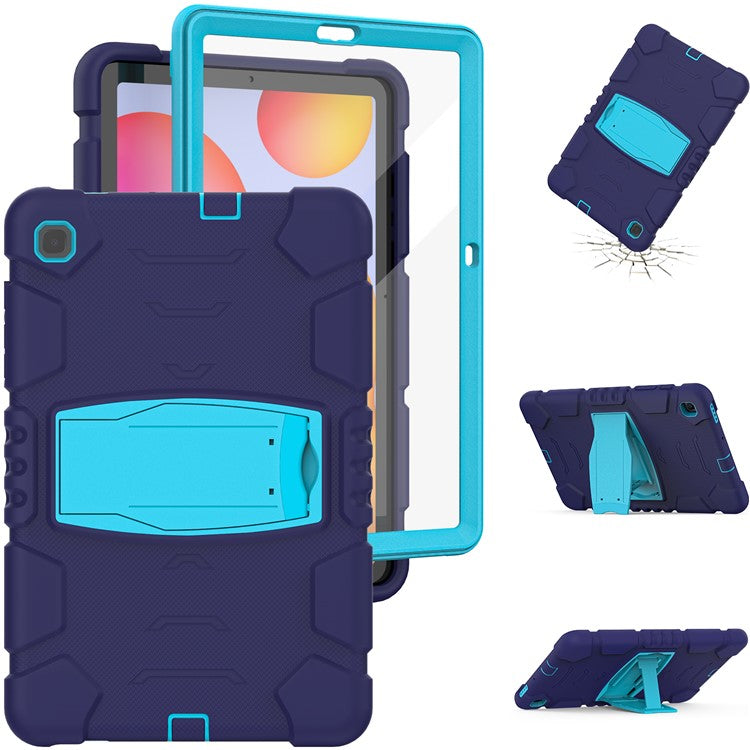 PC + Silicone Tablet Case Cover for Samsung Galaxy Tab S6 Lite (2024) P620 / S6 Lite (2022) / S6 Lite (2020) P610 / P615 - Navy Blue / Blue