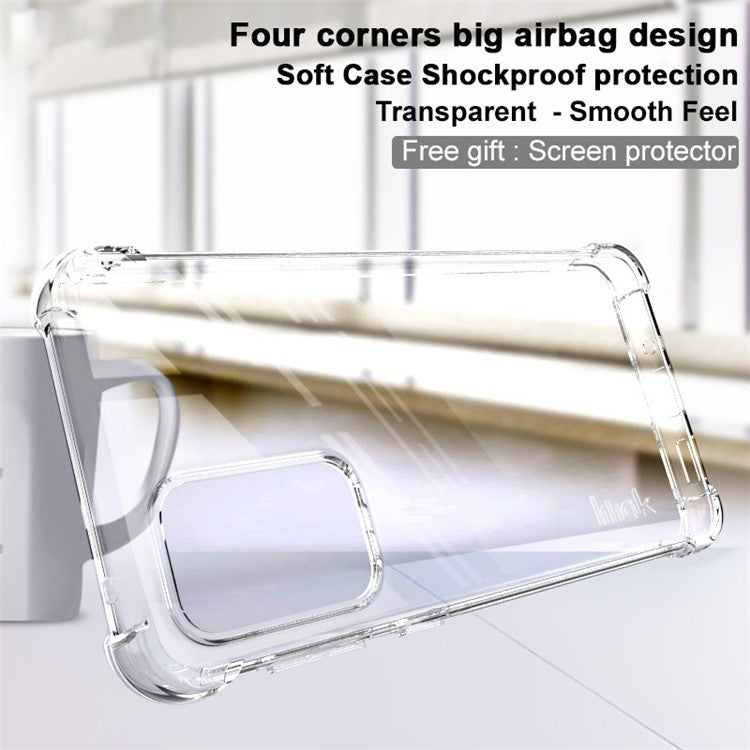 IMAK Enhanced Four Corners Transparent TPU Phone Case with Screen Protector for Samsung Galaxy A33 5G - Transparent