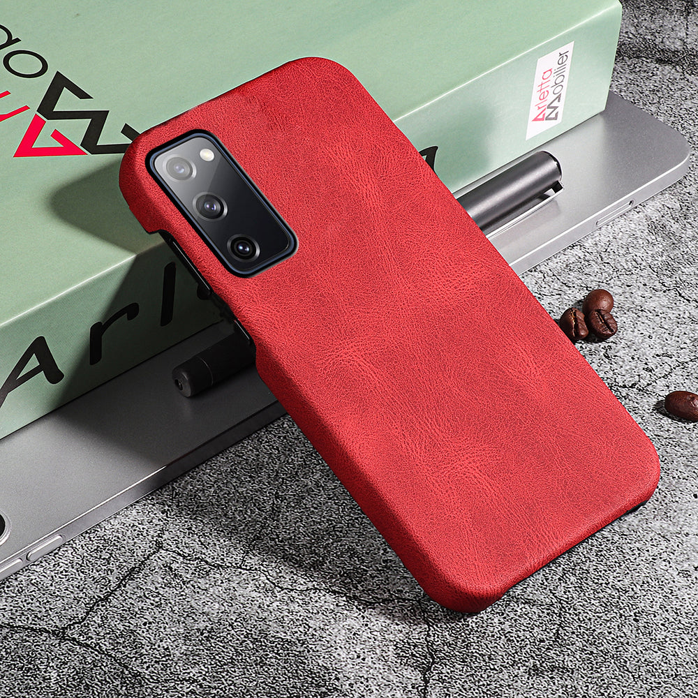 Fall Protection PU Leather + PC Protective Phone Cover Case for Samsung Galaxy S20 FE 2022/S20 FE/S20 FE 5G /S20 Fan Edition 5G/S20 Fan Edition 4G/S20 Lite - Red