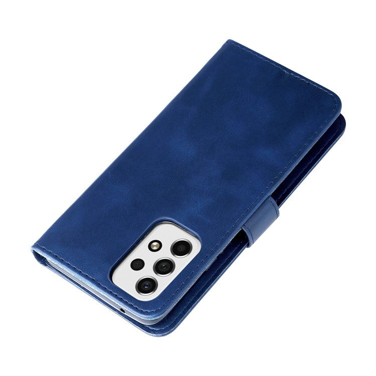 Multi-function Stand Wallet PU Leather Cover Zipper Pocket Phone Case Shell for Samsung Galaxy A53 5G - Blue