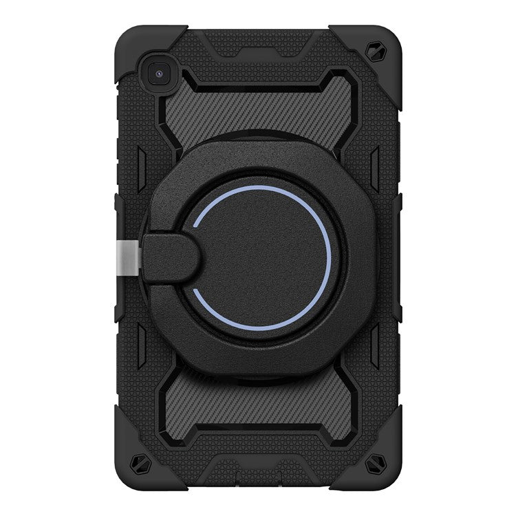 PC + Silicone Hybrid Protective Cover Four Corner Drop-proof 2-in-1 360-degree Rotary Kickstand Tablet Case for Samsung Galaxy Tab A7 Lite 8.7-inch SM-T225 - Black