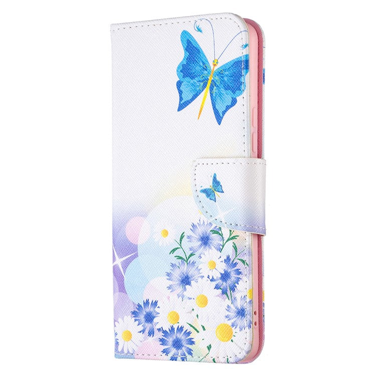 Pattern Printing PU Leather Folio Flip Adjustable Viewing Stand Wallet Cover Phone Case Shell for Samsung Galaxy A53 5G - Butterfly and Flowers