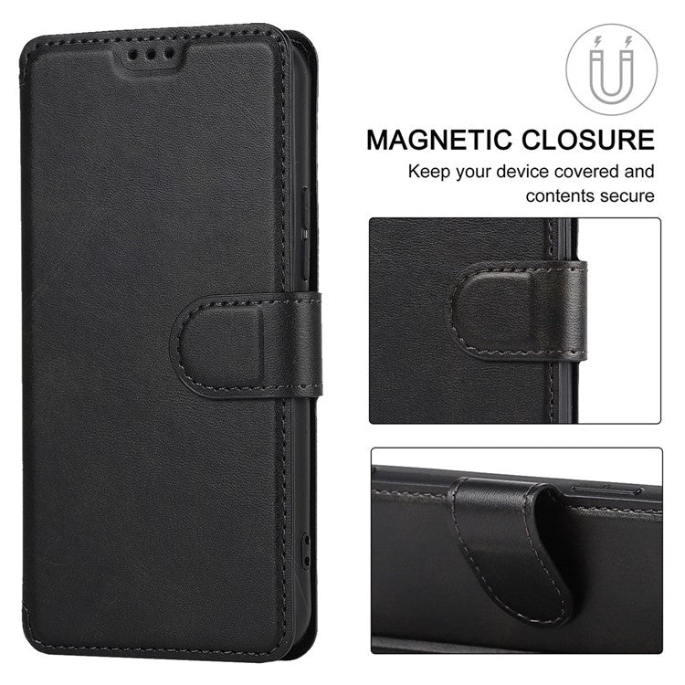 Vintage Texture Matte PU Leather Folio Flip Stand Case RFID Blocking Magnetic Wallet Cover for Samsung Galaxy S22 5G - Black