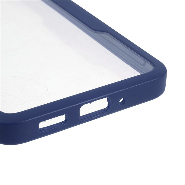 PET Screen Protector + Acrylic Back Panel + TPU Frame 360-degree Protection Drop-proof Case for Samsung Galaxy A33 5G - Navy Blue
