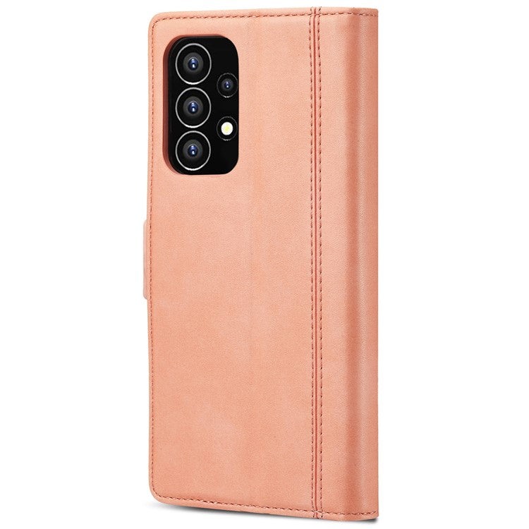 LC.IMEEKE Double Magnetic Clasps PU Leather Foldable Stand Phone Case Cover with Wallet for Samsung Galaxy A53 5G - Pink