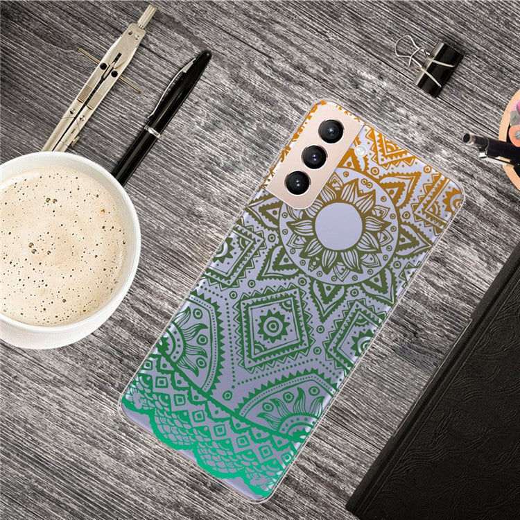 Lightweight Mandala Pattern Printing Soft TPU Phone Case Cover Back Protective Shell for Samsung Galaxy S22 5G - Style H
