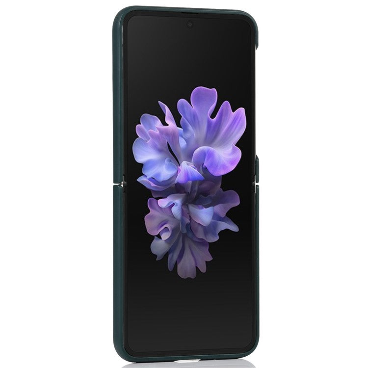 Matte Finish Hard PC Flipping Phone Case Protector with Kickstand for Samsung Galaxy Z Flip3 5G - Green
