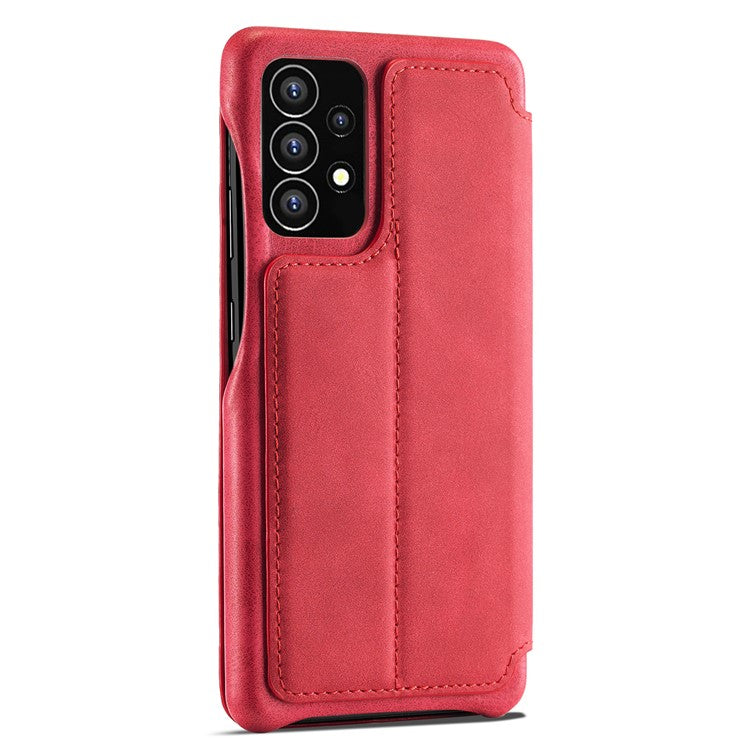 LC.IMEEKE Foldable Stand PU Leather Folio Flip Phone Case Cover with Card Slot for Samsung Galaxy A53 5G - Red