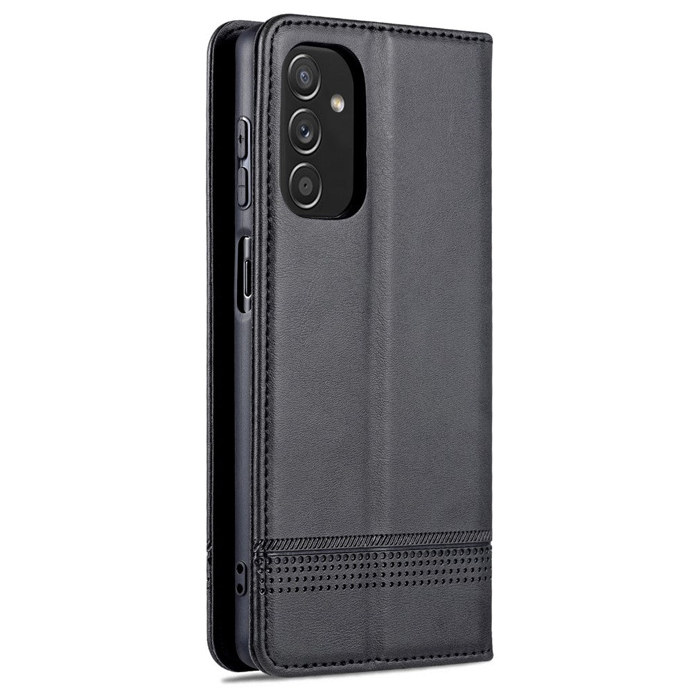 AZNS Magnetic Absorption PU Leather Flip Cover Stand Full Protection Wallet Phone Case for Samsung Galaxy M52 5G - Black